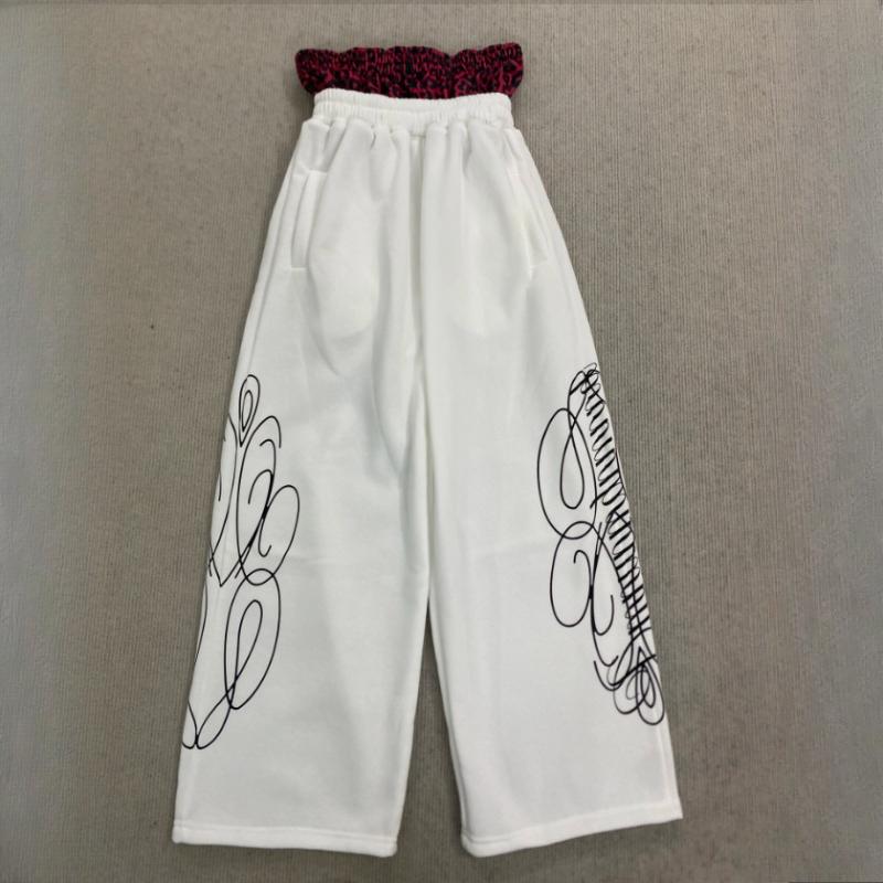

European and American autumn and winter double waist fashion personality street men s and women s hip-hop wide leg mid waist loose pants M