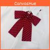 Polka Dot Long Handle Bow Tie Jk Uniform Accessory Pink Burgundy For Casual Style