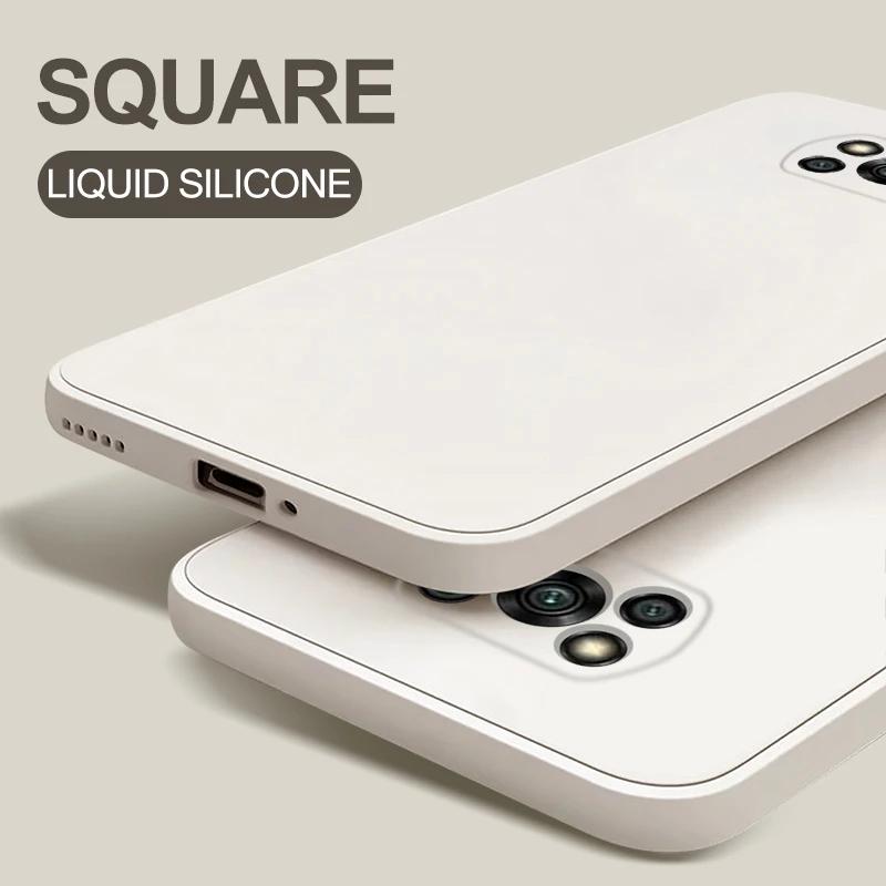 

Чехол Poco X5 X4 Pro 5G квадратный жидкий силиконовый мягкий чехол для Xiaomi Poco X3 X4 X 3 F 4 Pocox3 Pro NFC X5Pro Poco F4 GT