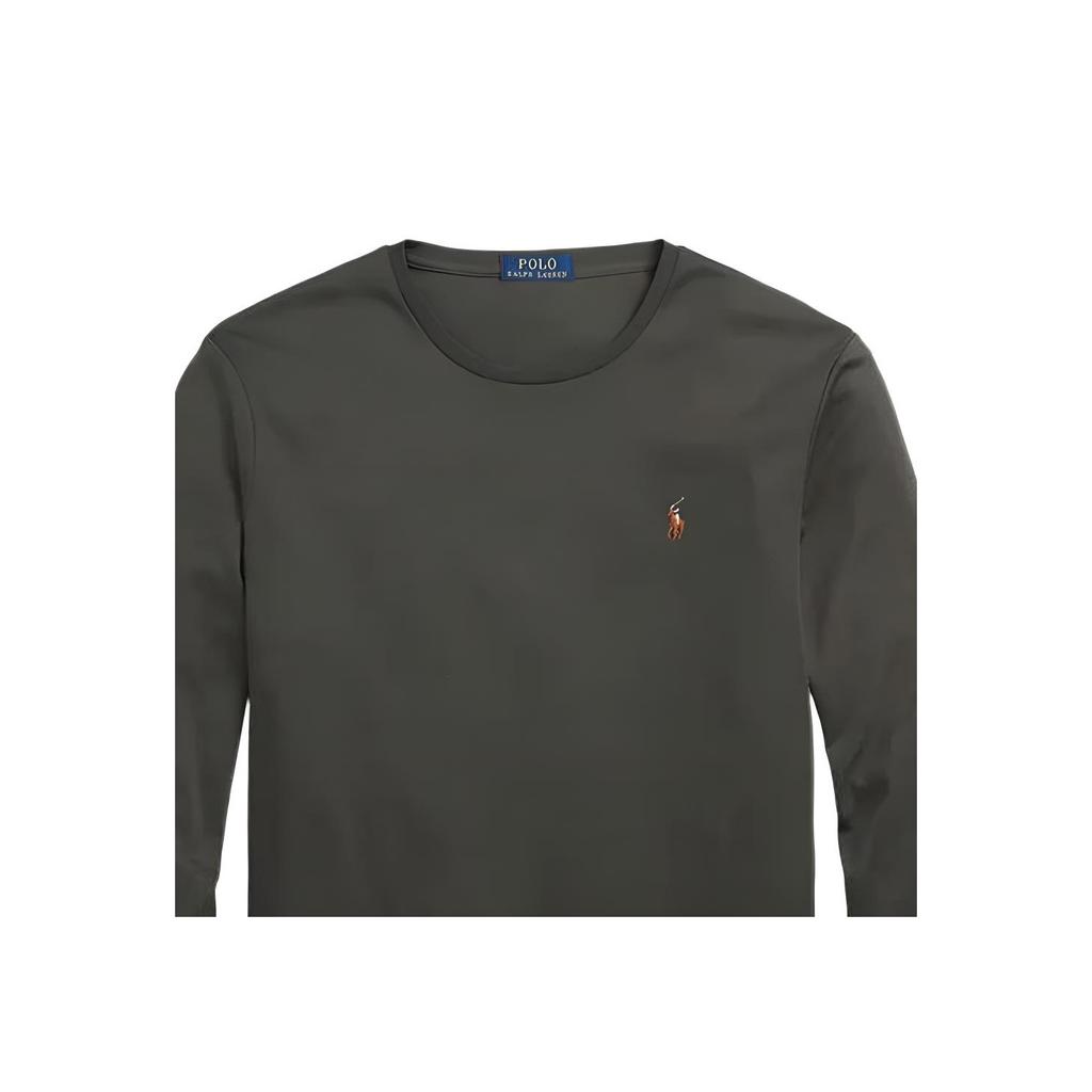 Polo Ralph Lauren FW22 Solid Slim Fit Crew Neck Long Sleeve T-Shirt Men Tops Green MNPOTSH16820268-300