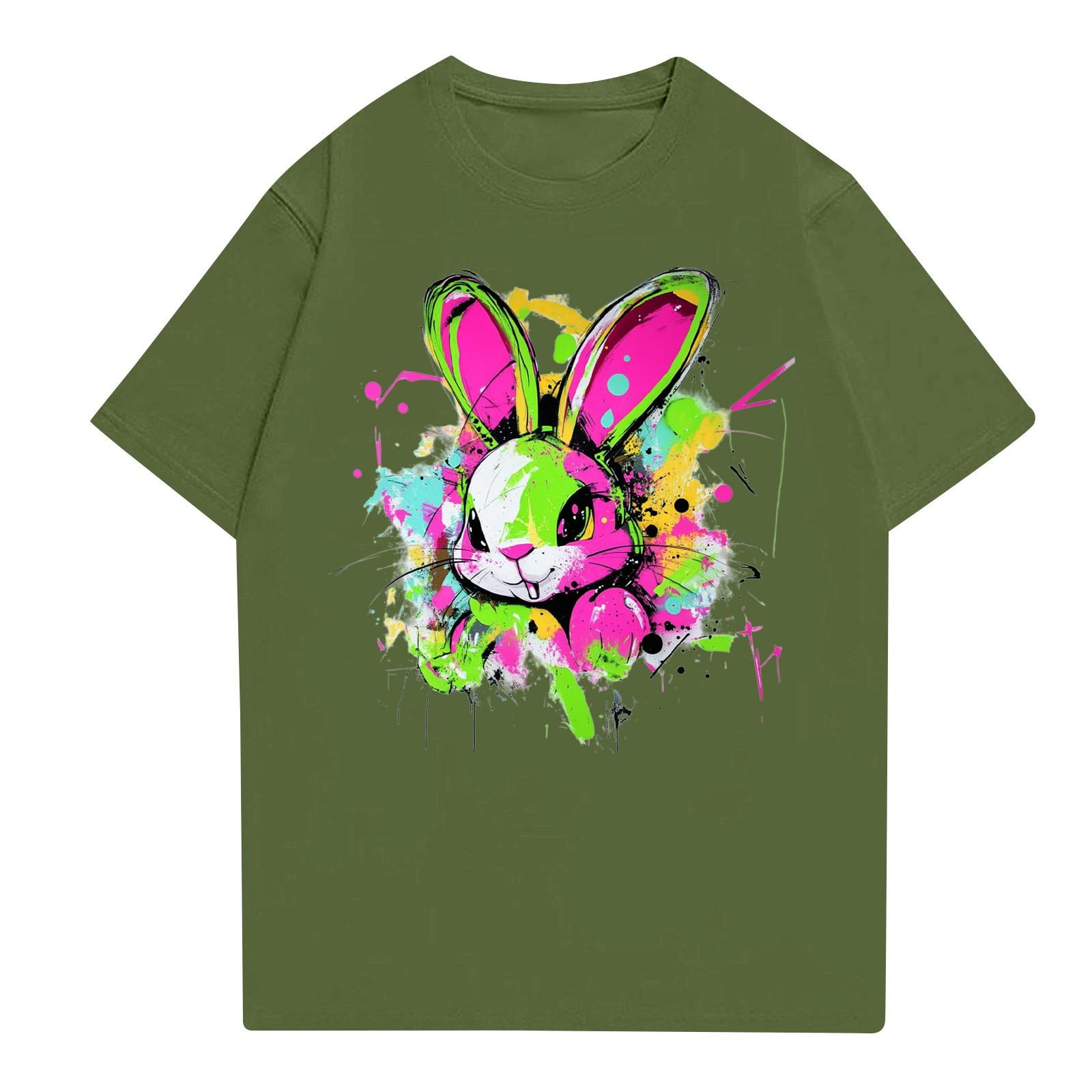 

Женская повседневная футболка с круглым вырезом и короткими рукавами с принтом L армия зеленый