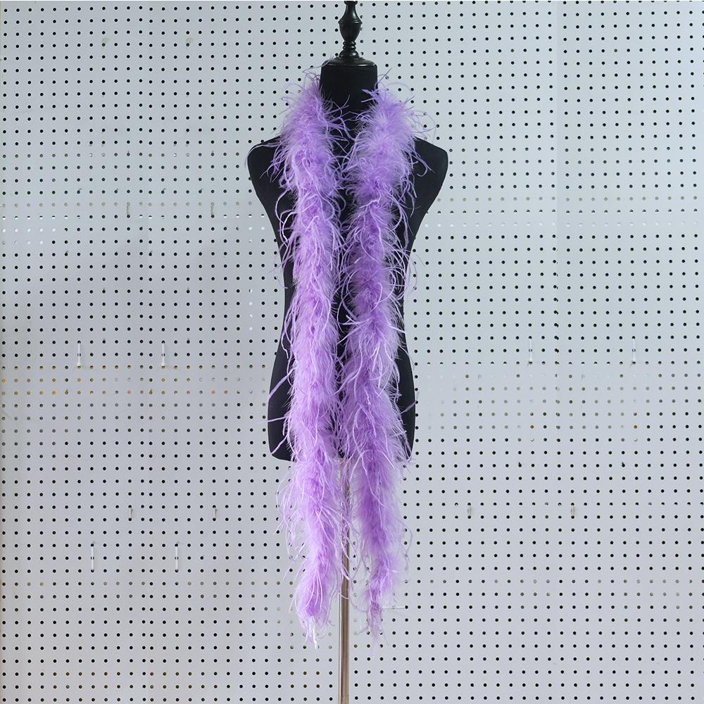 2 Metes Fluffy Ostrich Feather Boa Trim for Party Shawl Craft Ostrich Feathers Boa Wedding Dress Decoration Scarf 5/10/15/25ply