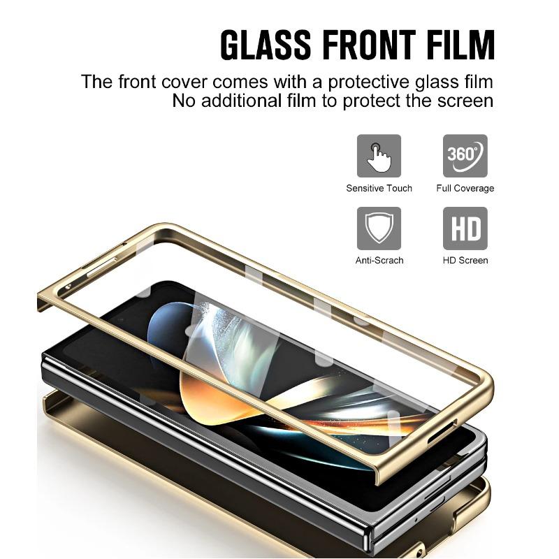 Leather for Samsung Galaxy Fold 6 5 4 3 Case Slim Hard Stand Protective Film Cover Stand Mental Holder Shockproof Luxury