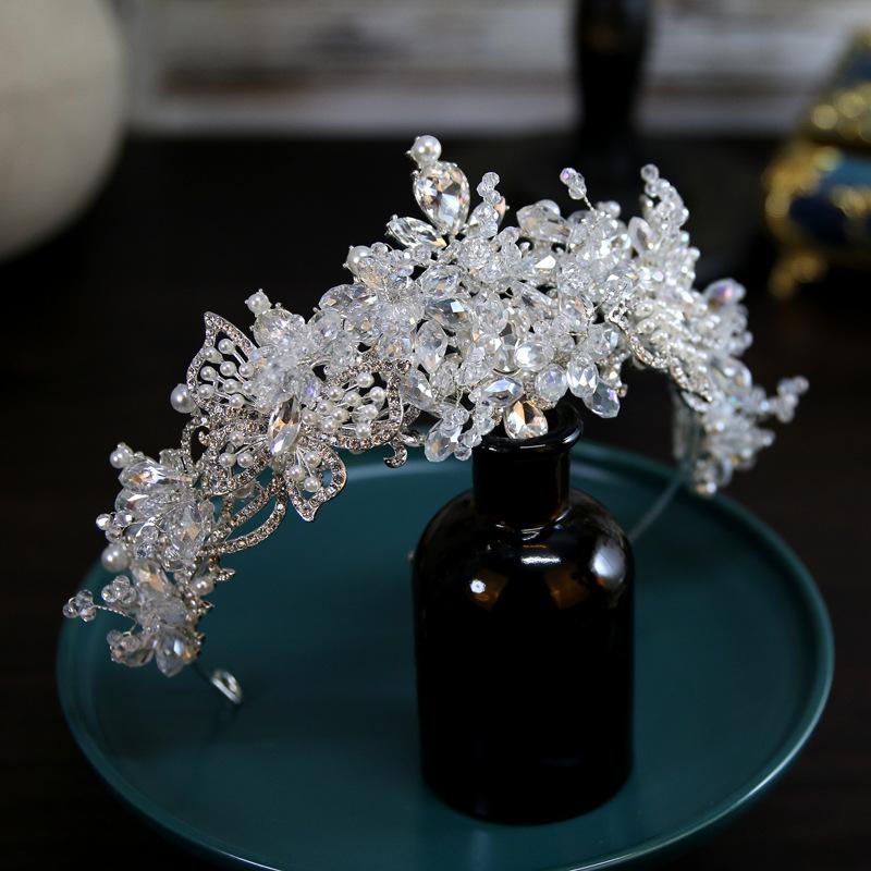 

Новый корейский стиль Супер фея Свадебная корона тиара Кристальная корона тиара Аксессуары для волос Главные свадебные аксессуары