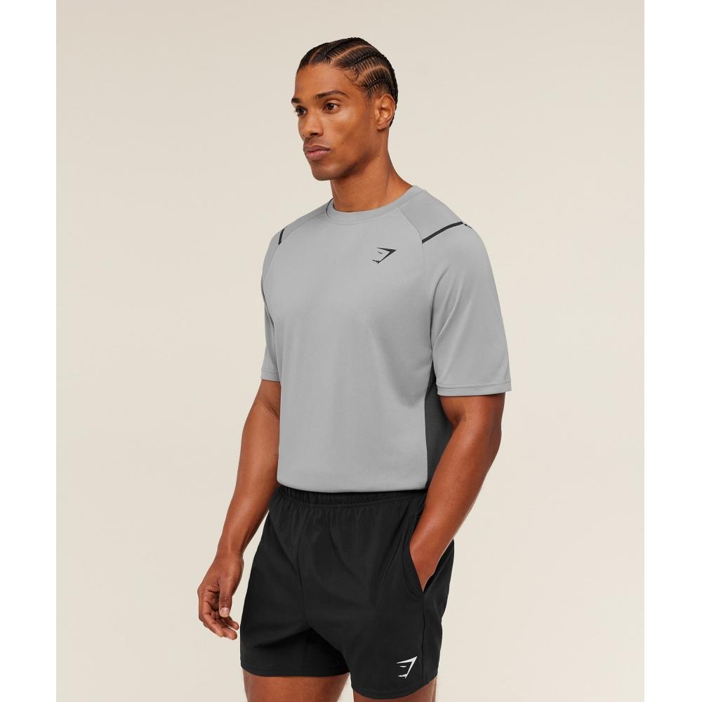 Gymshark Arrival ConTrasT T shirT Smokey Grey   Grey A4c4o Gd0y