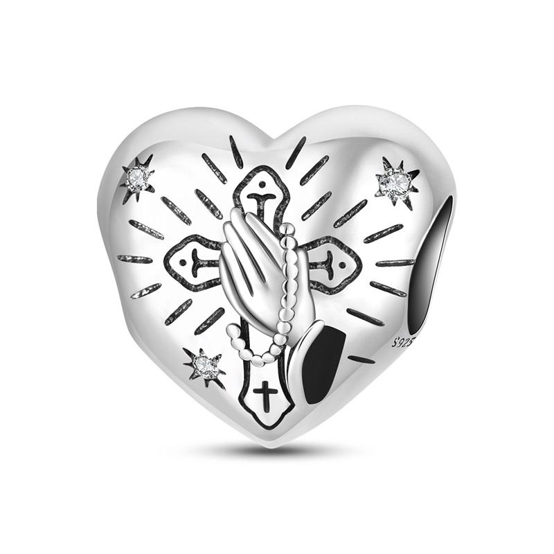 925 Silver Nossa Senhora Aparecida Dangle Cross Charms Pendants Fit Qikaola Bracelets DIY Jewelry For Women