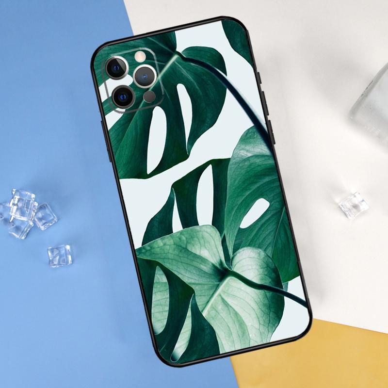 

Tropical Monstera Leaves Phone Case For iPhone 15 Pro 16 Pro 11 13 14 Pro Max 12 Mini XR 16 15 Plus 16e Cover Shell iPhone 13 Pro