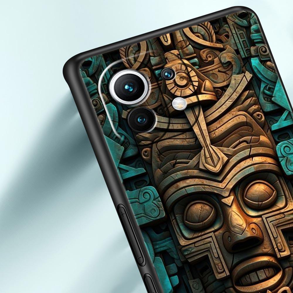 Vintage Totem Painting Phone Case Cover for Xiaomi Mi 17 15 14 13 12 11 Ultra 15T 14T 13T 12T 11T Pro Lite 5G Soft TPU Shell Bag