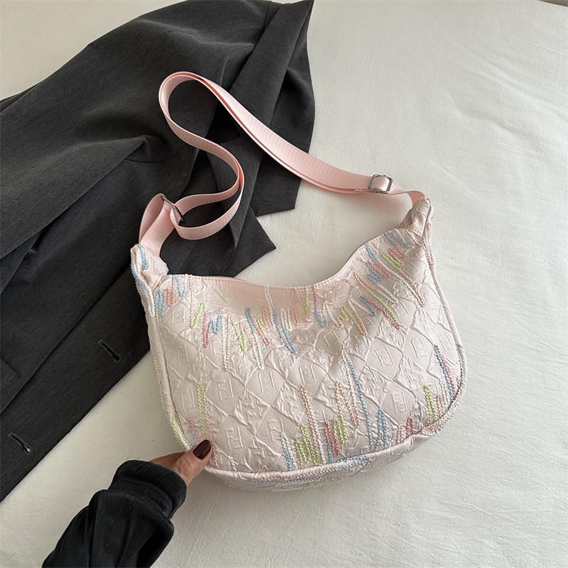 Trendy Street Style Canvas Tote Bag For Women 2024 New Fashionable Lightweight Crossbody Purse