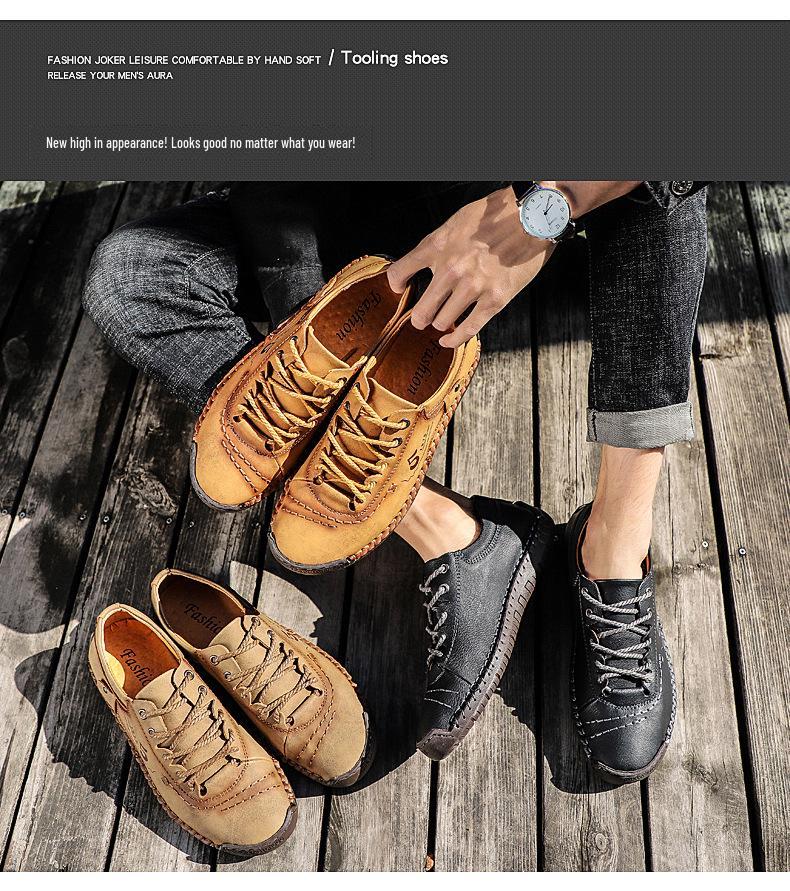 2022 Herren Große Weichsohle Handgefertigte Lederschuhe
