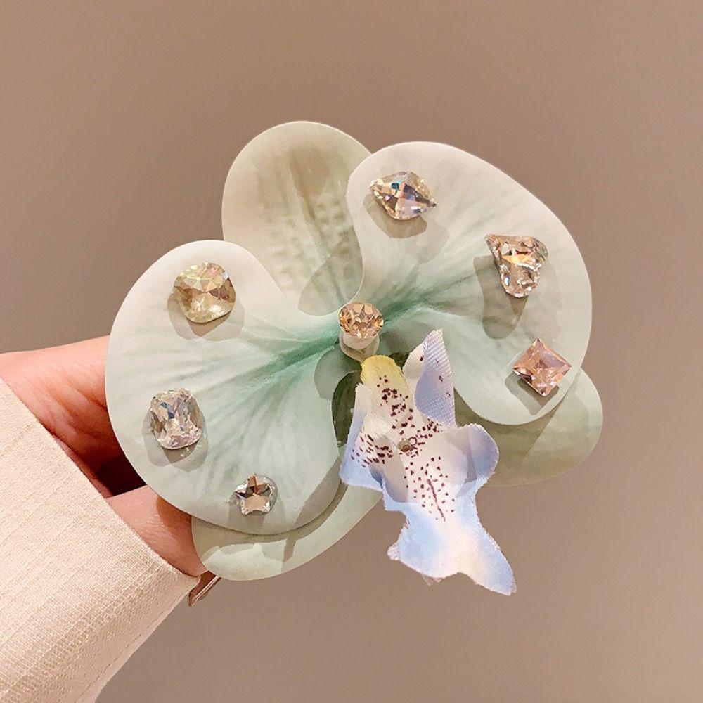 Butterfly Orchid Seaside Vacation Headwear Crystal Bohemia Barrettes  Photograph