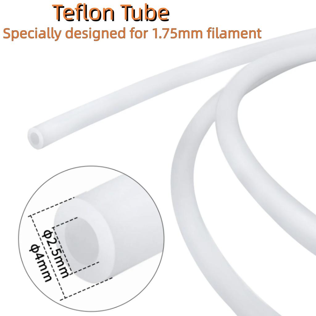 For Bambu Lab PTFE Tube for 1.75mm Filament with Cutter for Extruder, 2.5mm ID X 4mm OD Length Tube for Bambu Lab A1/P1P/P1S/X1C