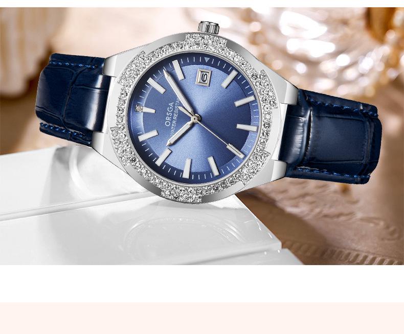 ORSGA Light Luxury Women's Rhinestone Calendar Quartz Watch
