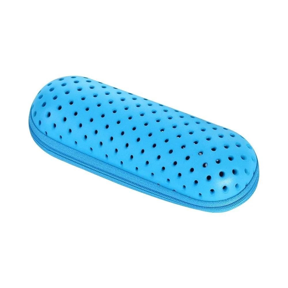 

Коробка для хранения очков для плавания EVA, защитный чехол, мягкая коробка для очков, плавательное снаряжение, дышащие защитные очки для студентов синий