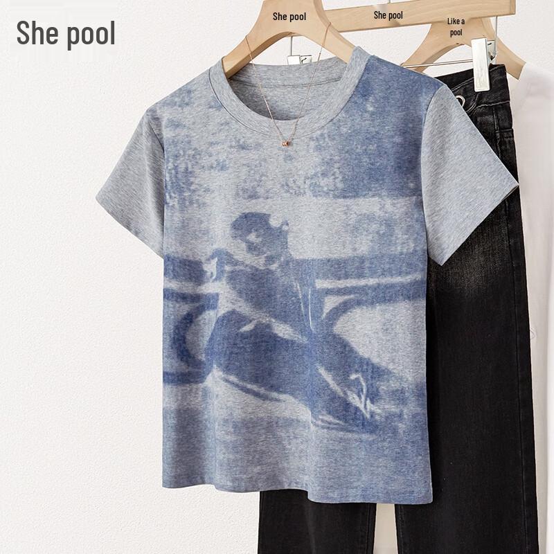 

Shechi Women s Color Block Slim Fit Round Neck Short Sleeve T-shirt S