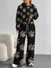 Retro Pattern Splicing European and American Autumn and Winter 1116 Casual Long-sleeved Suit Women's Hooded Sweater Trousers Cover