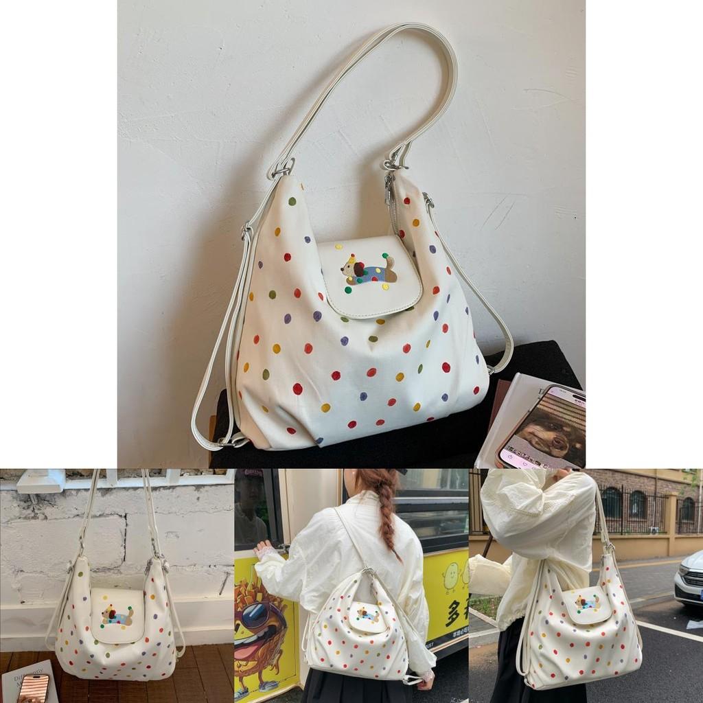 Pu Small Dog Shoulder Bag With Colorful Polka Dots For Daily Use And Casual Outings