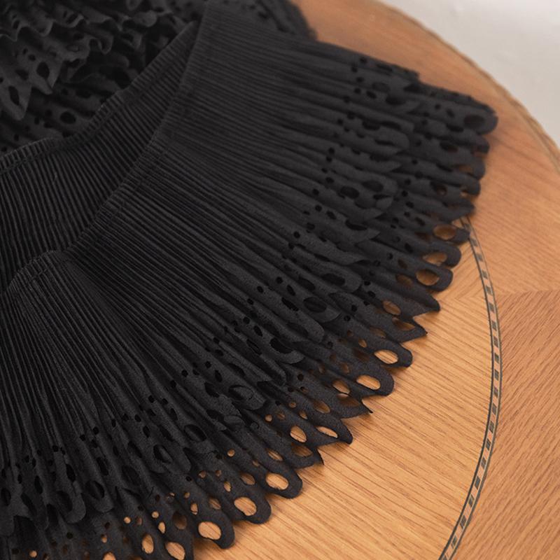 Double Layer Elastic Pleated Lace Ribbon Hollow Out Design Perfect for Clothing Decor Diy Crafts Needlework and Sewing Projects