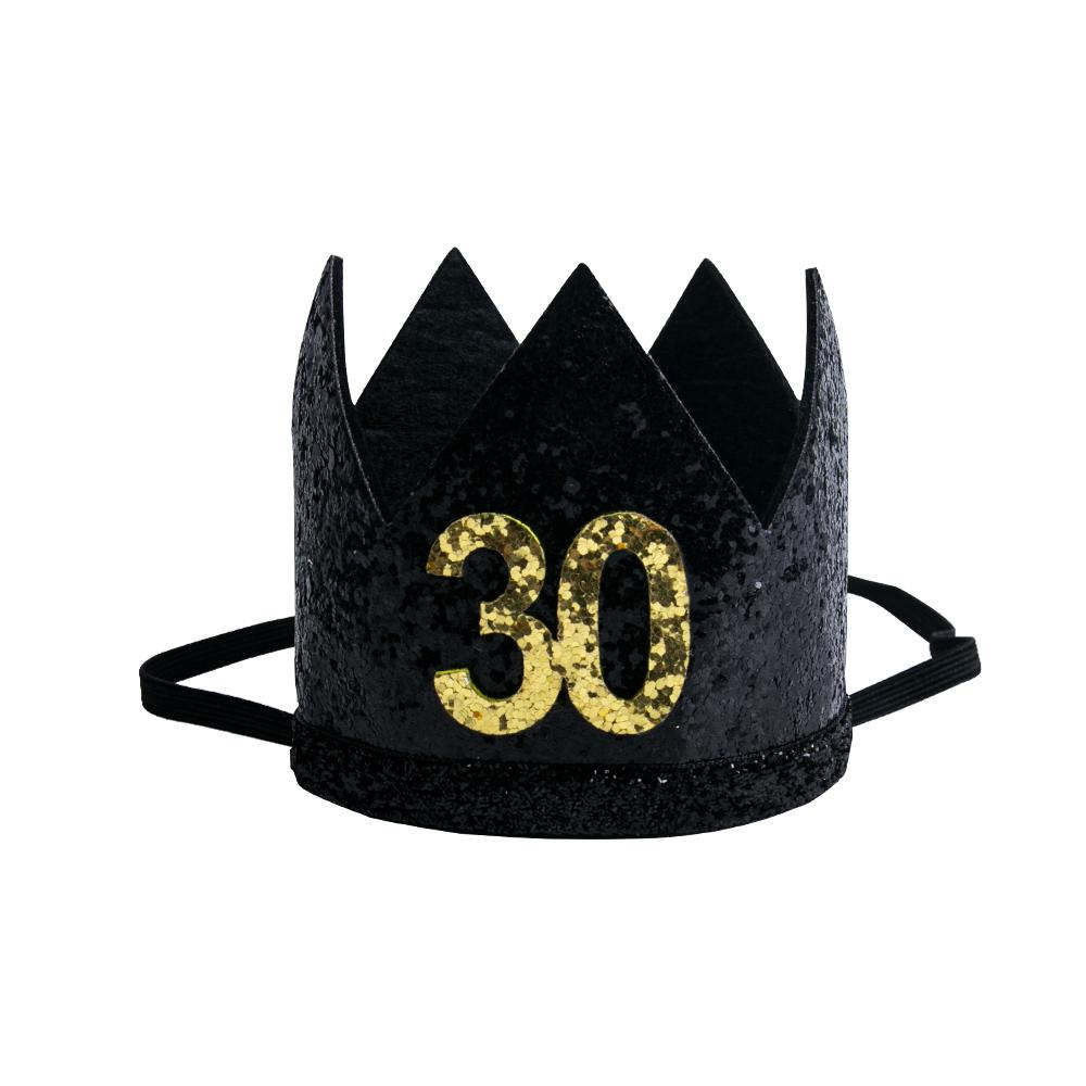 

С днем рождения, годовщина, черная корона 30, 40, 50, 60-я, повязка на голову для взрослых мужчин, подарок на день рождения для мужа или отца