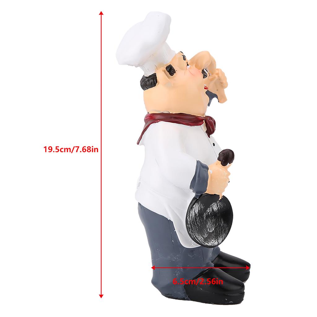 American Vintage Country Happy Chef Resin Figurine Home Restaurant Cafe Tablet Decor (71110‑04)