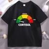 Lustiges T-Shirt mit niedrigem Cortisolspiegel Baumwolle Atmungsaktiv Ultraweich Rundhals Kurzarm Perfekt für Unisex Damen Oberteile