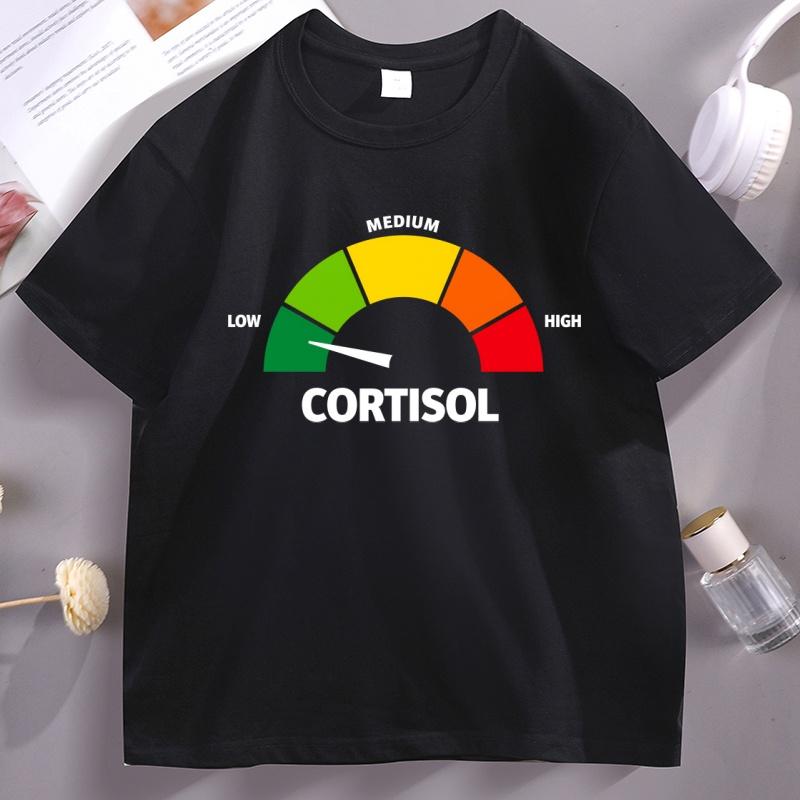 Funny Low Cortisol Levels Tshirt Cotton Breathable TShirt Ultra Soft Round Neck Short Sleeve Tee Perfect for Unisex Women Tops
