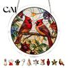 Stained Glass Window Art Christmas Acrylic Puzzle Suncatcher, Holiday Tree Snowman Stockings Red Bird Sun Catcher Suncatcher Kit for Adults,
