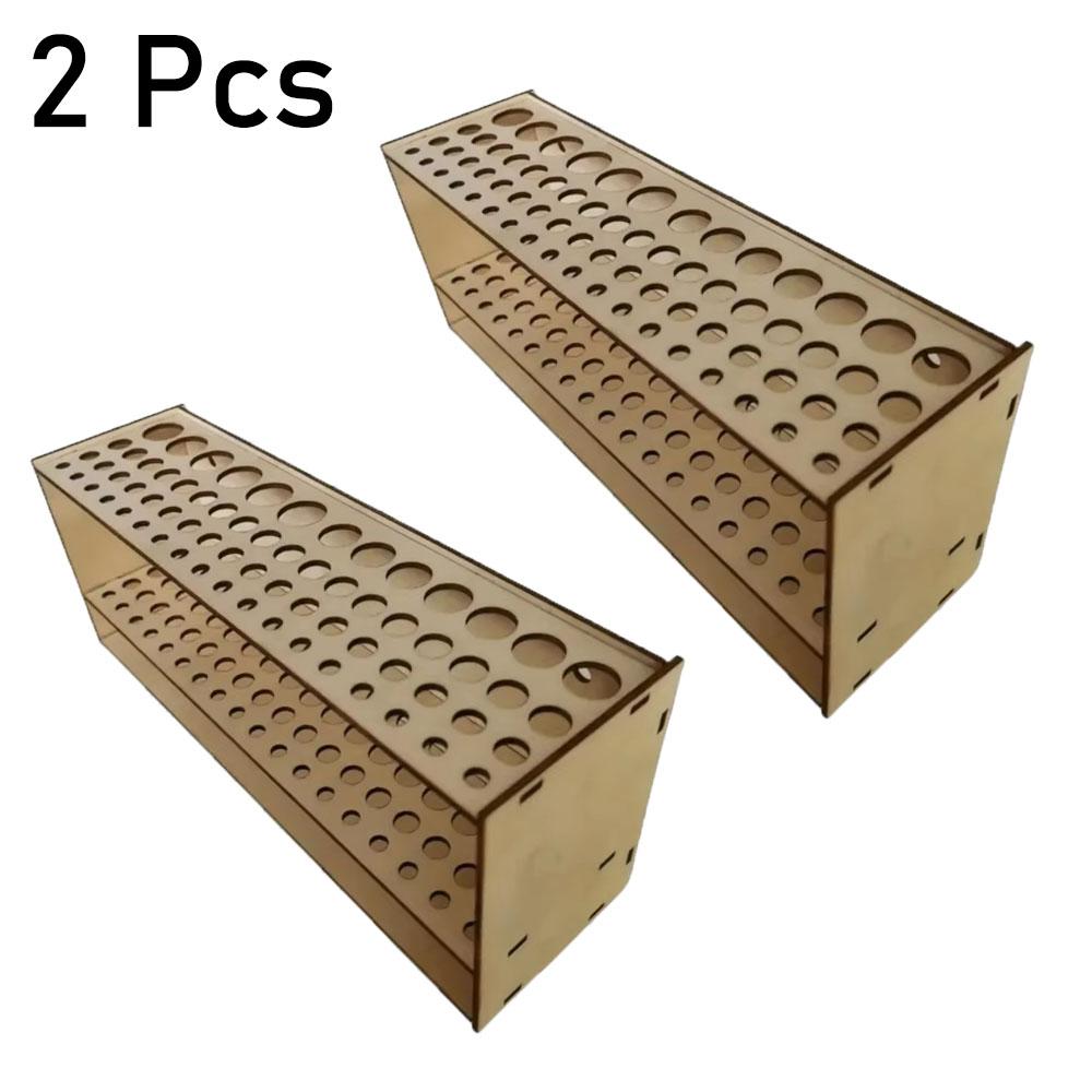 Suport Premium din Lemn cu 67 de Sloturi - Organizator Durabil pentru Biroul Artistului, Depozitare pentru Creioane și Pensule de Pictură, Articole Elegante pentru Artă și Meșteșuguri