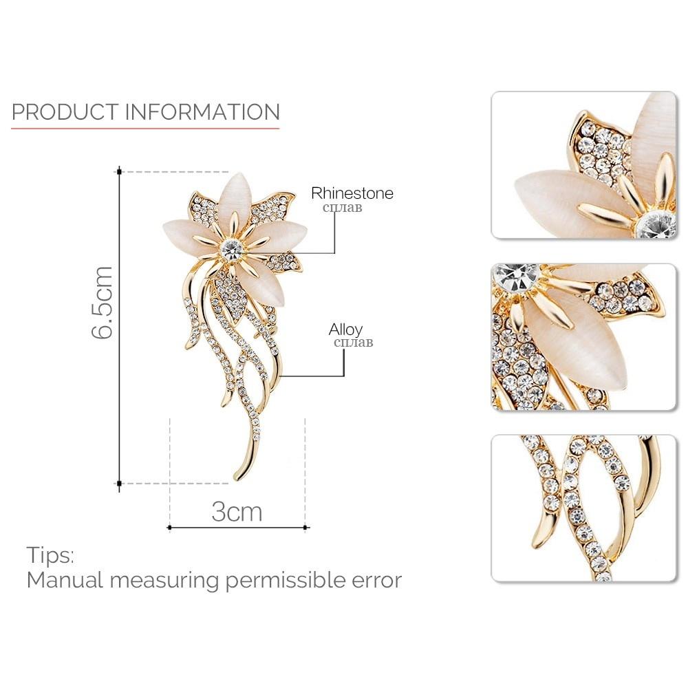 Crystal Flower Brooch Pin Clothing Accessories Jewelry for Bridal Wedding Fashion Brooches