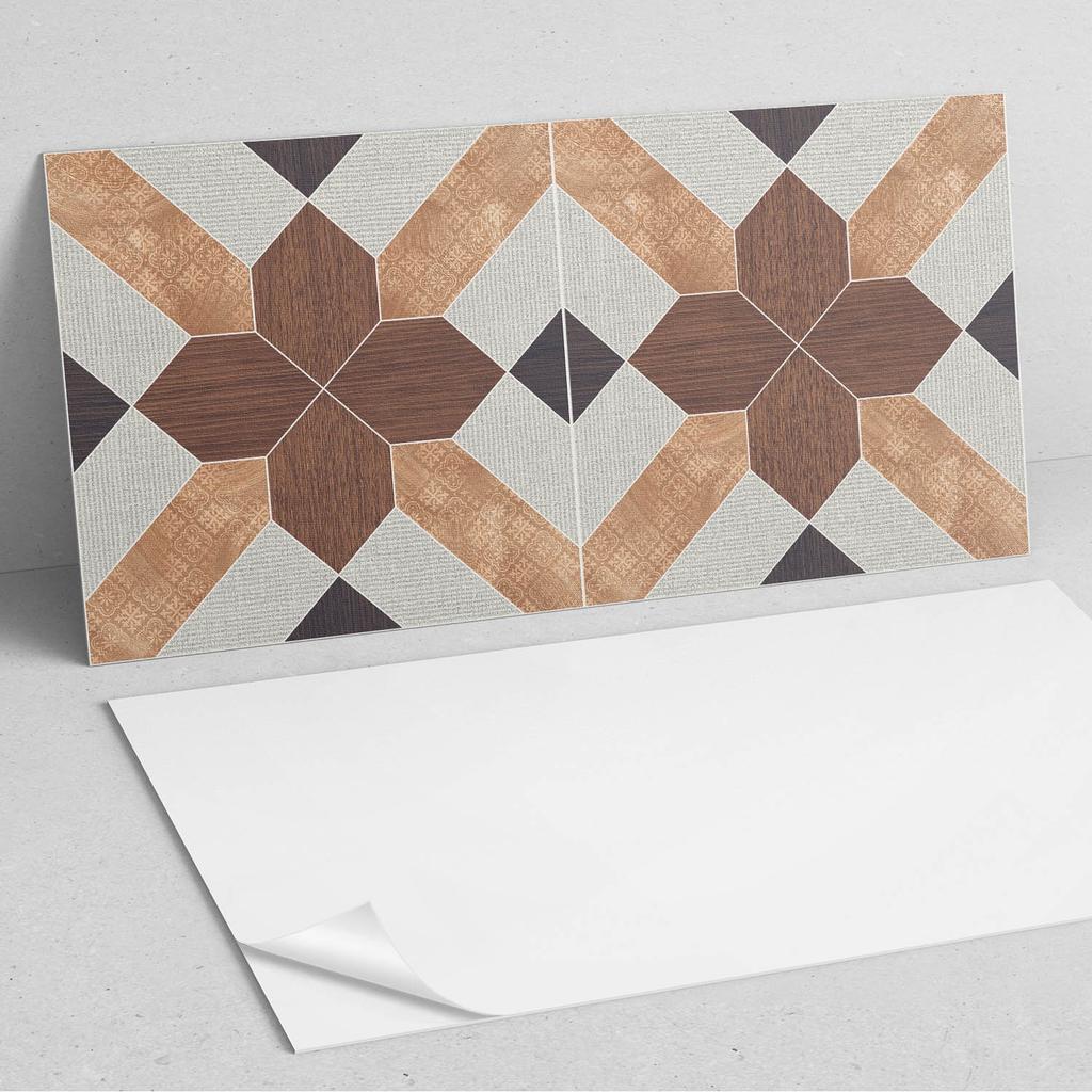 Zestaw Kafelków Winylowych Z Motywem Do Kuchni Salonu Wzór Geometryczny Z Motywem 10X40X20 Cm