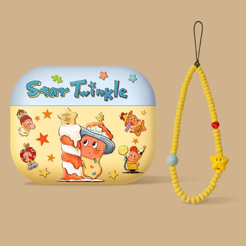 Fumade Candle Star Man AirPods Pro Case with Yellow Star Lanyard