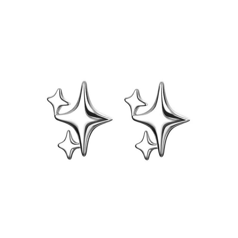 

Асимметричные четырехконечные серьги-гвоздики для женщин - Модный корейский стиль 2025 Copper (with Ear Plugs/Screw Ball)