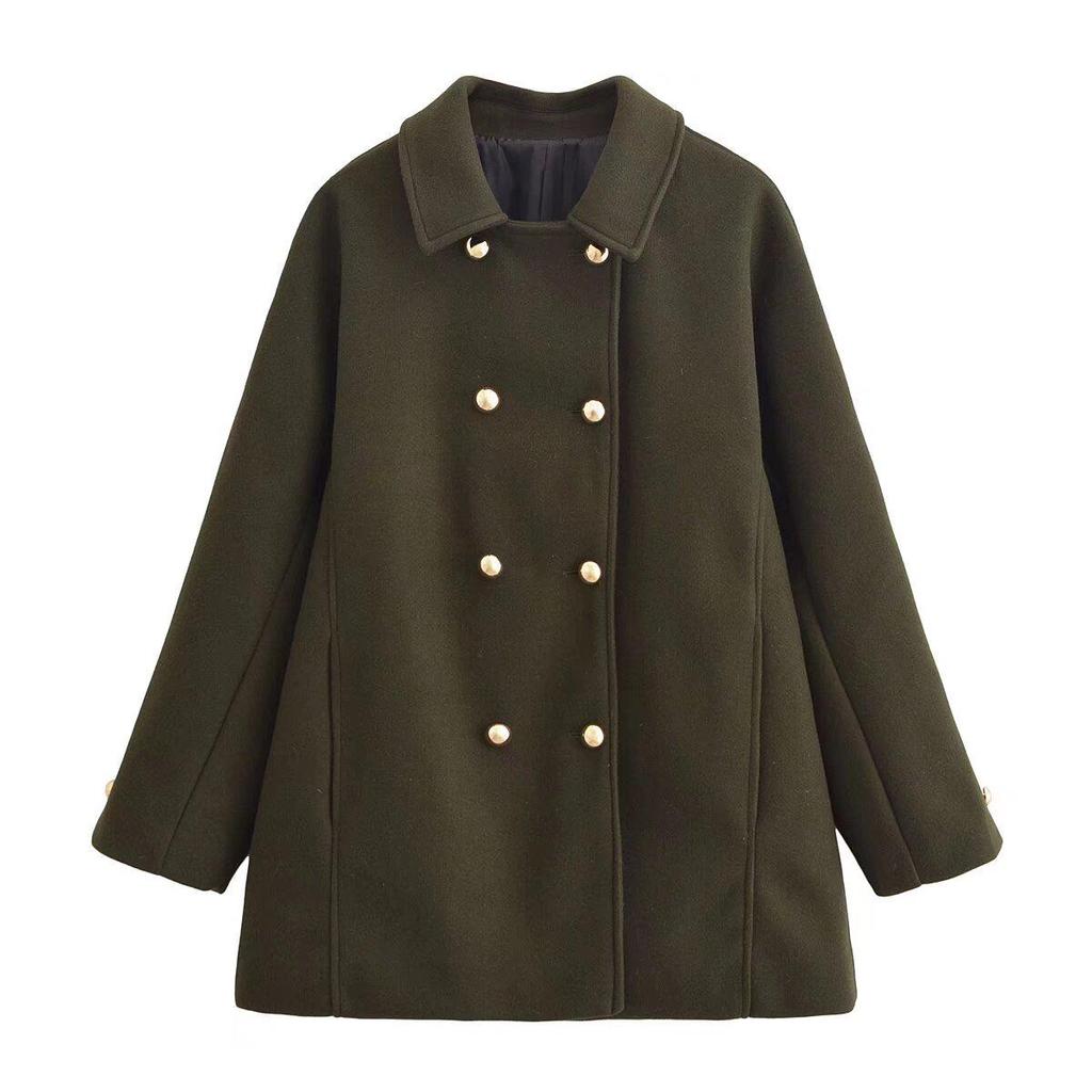 2024 Women's Double-Breasted Winter Coat - European & American Fashion Style