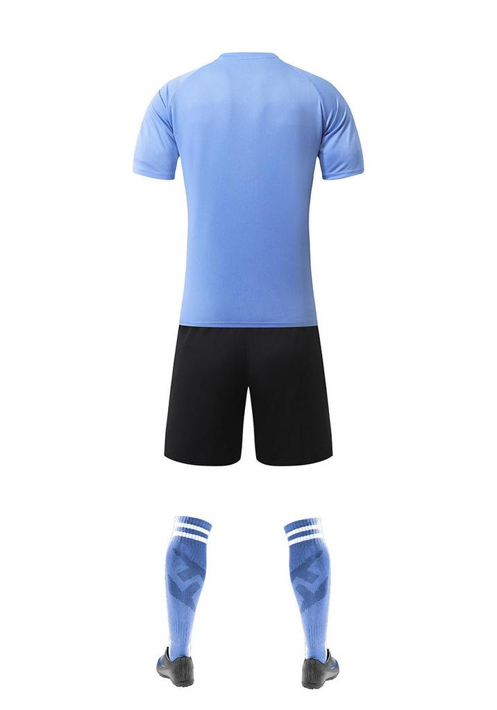 Summer Short Sleeve Jersey Set: Unisex Football Uniform for Kids & Adults, Plain Color Design