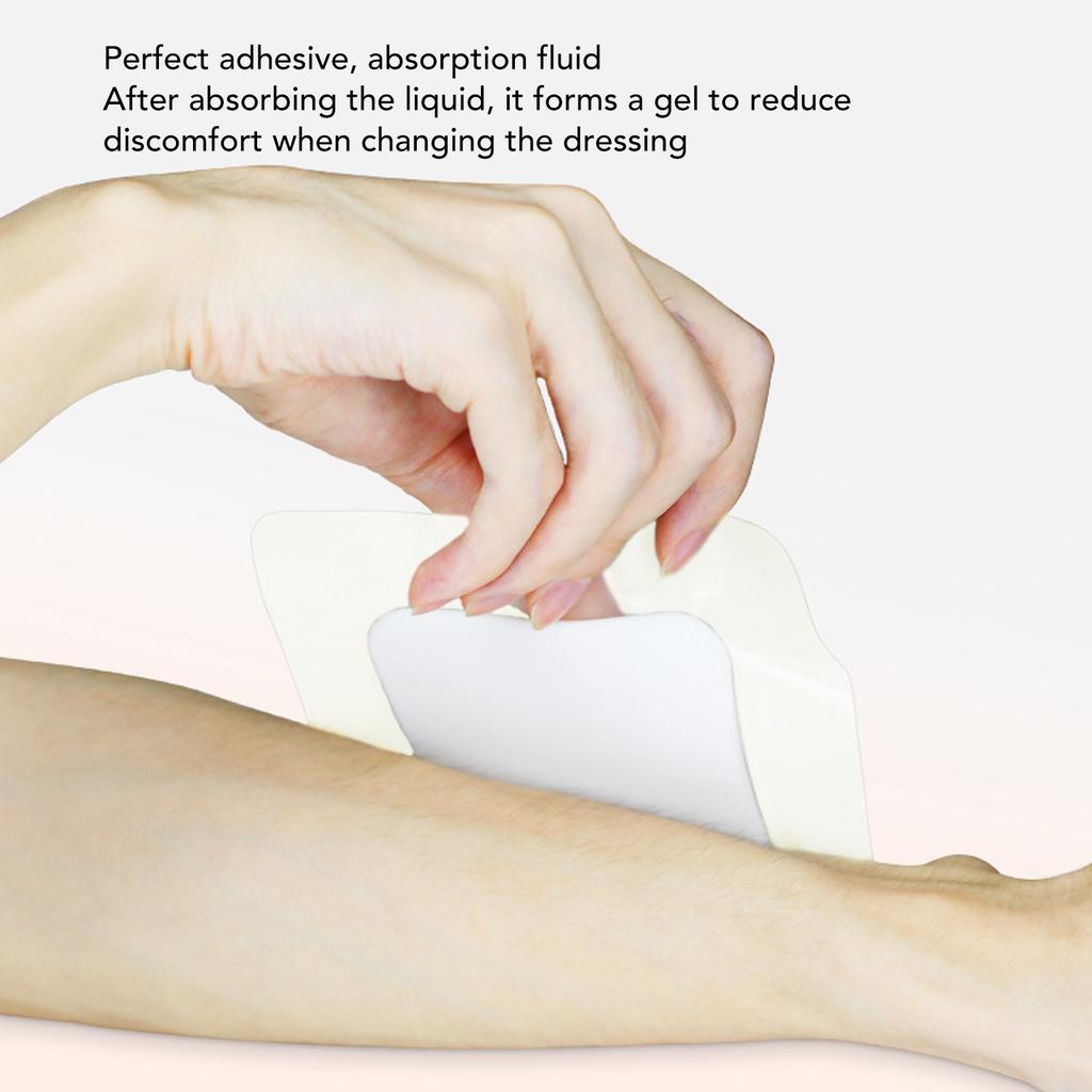 5Pcs Bordered Adhesive Dressing Pad Waterproof Individually Packed Wound Dressing Pads for Bedsore Pimple Ulcer