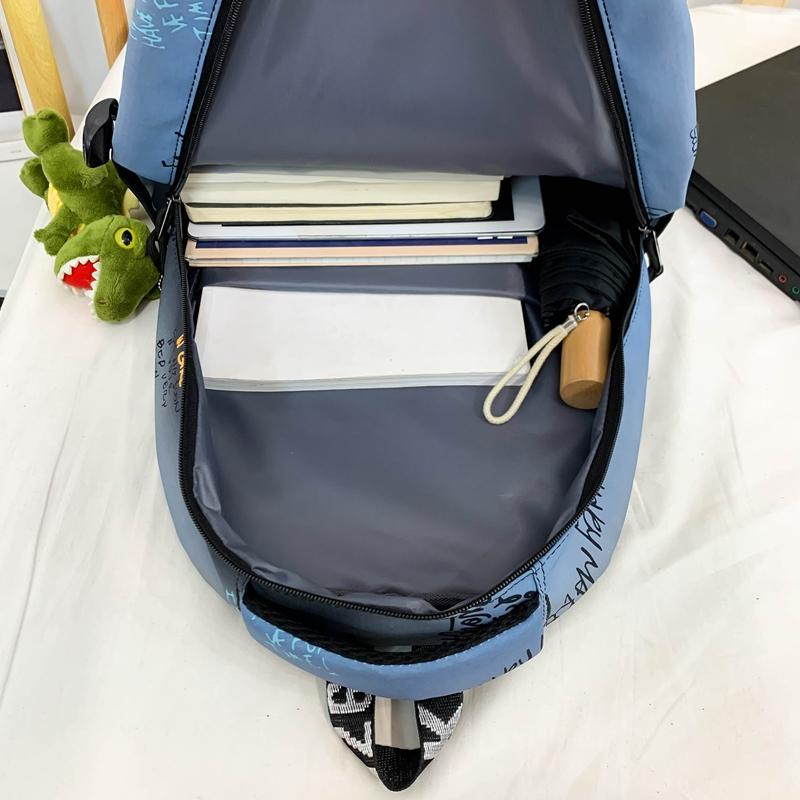 Large Capacity Student Schoolbag Unisex Printed Backpack