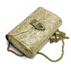 Metalowa Torebka z Mosiądzu - Portmonetka w Stylu Vintage z Etnicznym Wzorem - Ręcznie Robiona Metalowa Kopertówka Damska