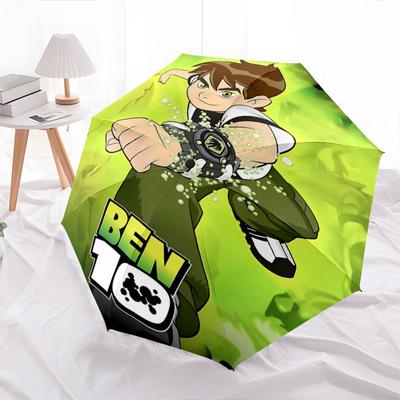 1pc Ben 10 Alien Force Adventure Automatic Opening and Closing Umbrella, Lightweight 3-Fold, With Cute Cartoon Characters, Suitable for Home, Out