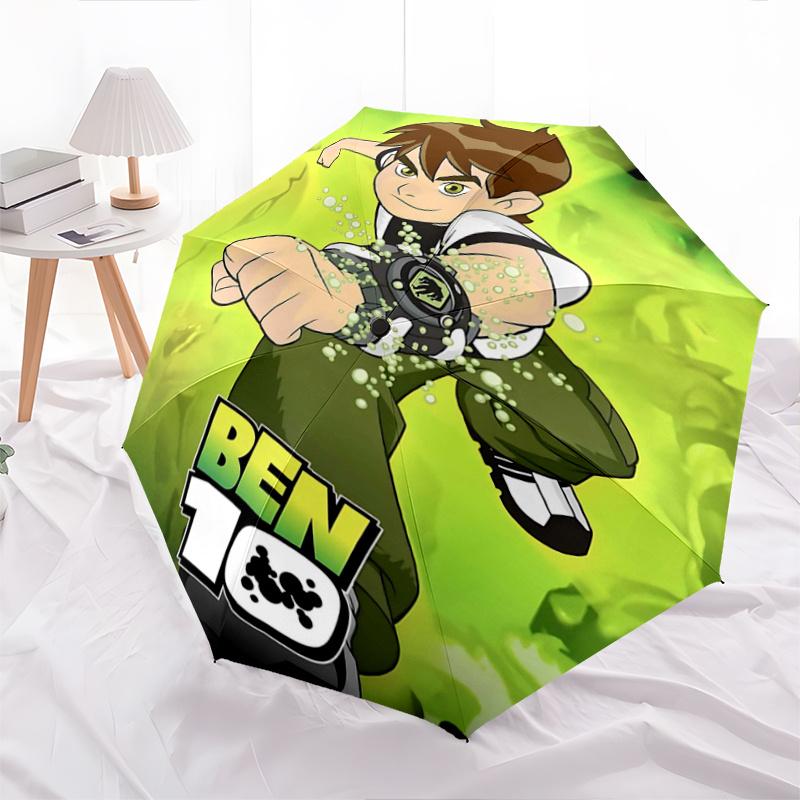 

1pc Ben 10 Alien Force Adventure Automatic Opening and Closing Umbrella, Lightweight 3-Fold, With Cute Cartoon Characters, Suitable for Home, Out