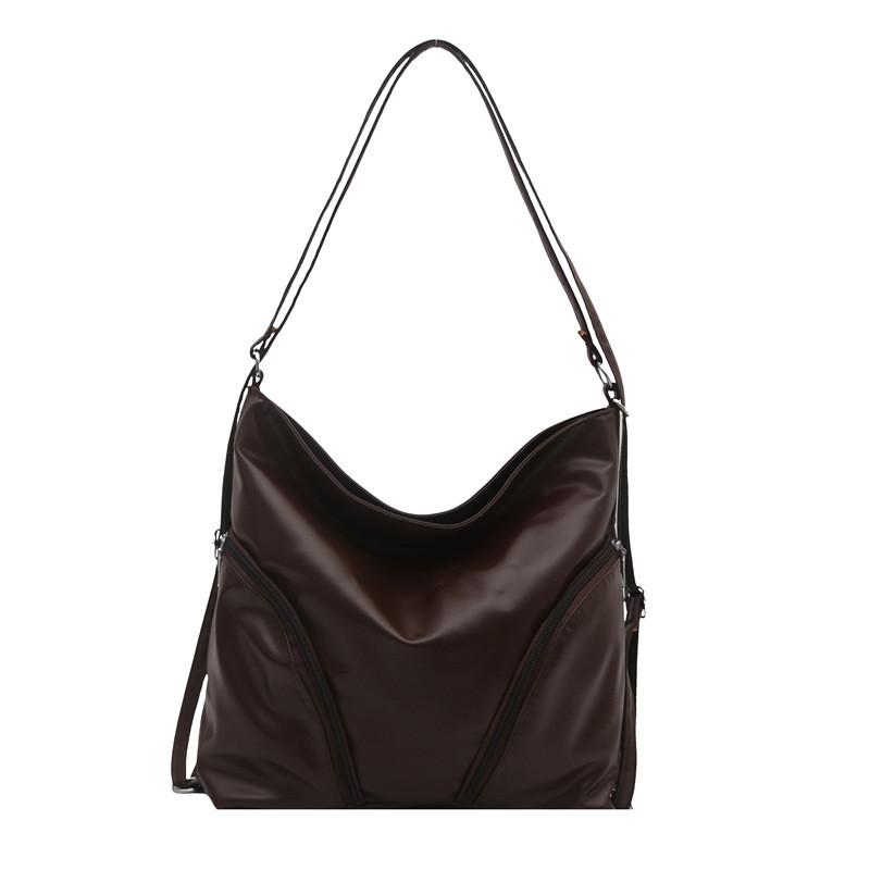 Pu Leather Large Capacity Tote Bag For Casual Daily Use With Multiple Pockets