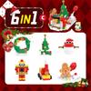 Customizable 24-Style Christmas Building Block Set: Santa Claus & Gingerbread Man Ornament