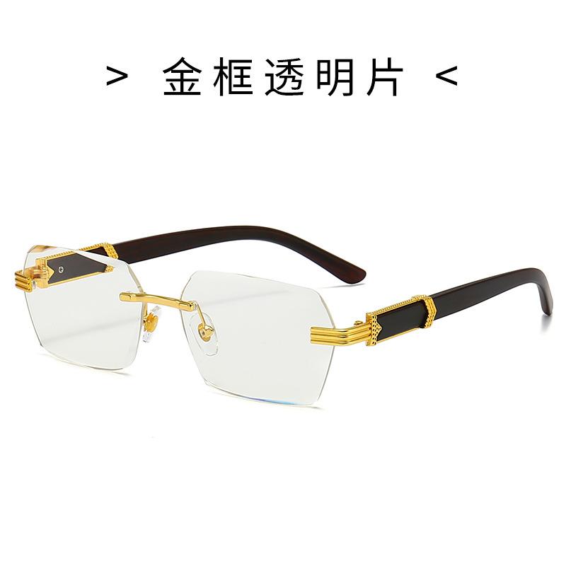 Square frameless sunglasses for women, gradient color, UV400 protection