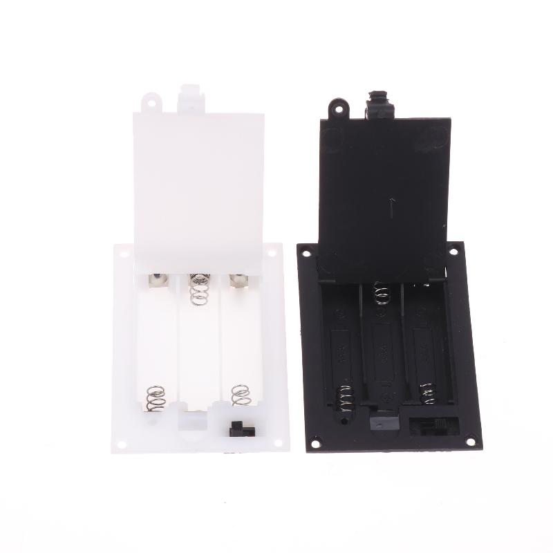 1/3Pcs Batteries Shell Plastic 2x3x AAA Rectangular Embedded Battery Holder Storage Box Case With Switch Cover