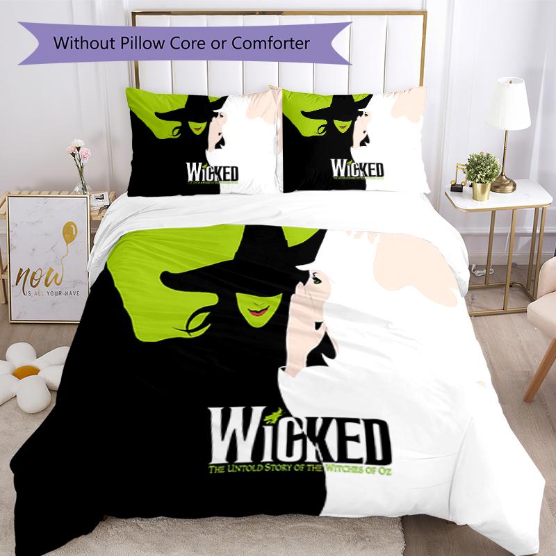 3pcs Wicked pattern bedding set duvet cover set includes duvet cover &pillowcases, perfect all season bedroom decoration & gift
