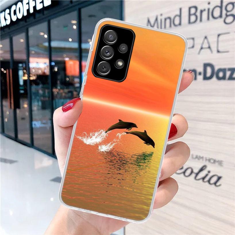 Sea animal cute dolphin For Samsung Galaxy A15 A14 A13 A12 A55 A54 A53 A52 Phone Case A32 A35 A34 A33 A25 A24 A23 A22 A04S A03S
