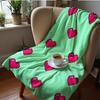 Retro Pink Shell Anime Cartoon Flannel Blanket Soft Warm Throw for Bedroom Sofa Car Kids Holiday Gift
