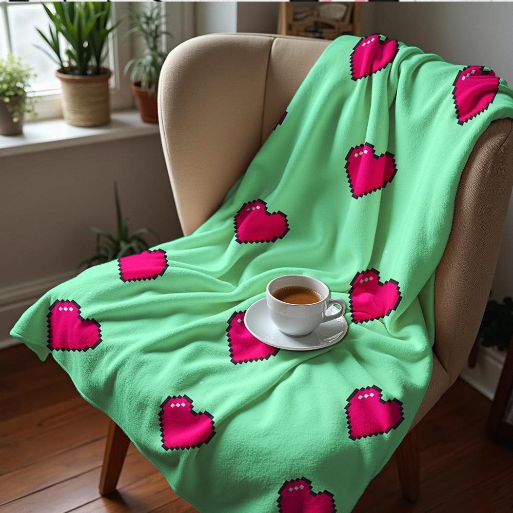 Retro Pink Shell Anime Cartoon Flannel Blanket Soft Warm Throw for Bedroom Sofa Car Kids Holiday Gift