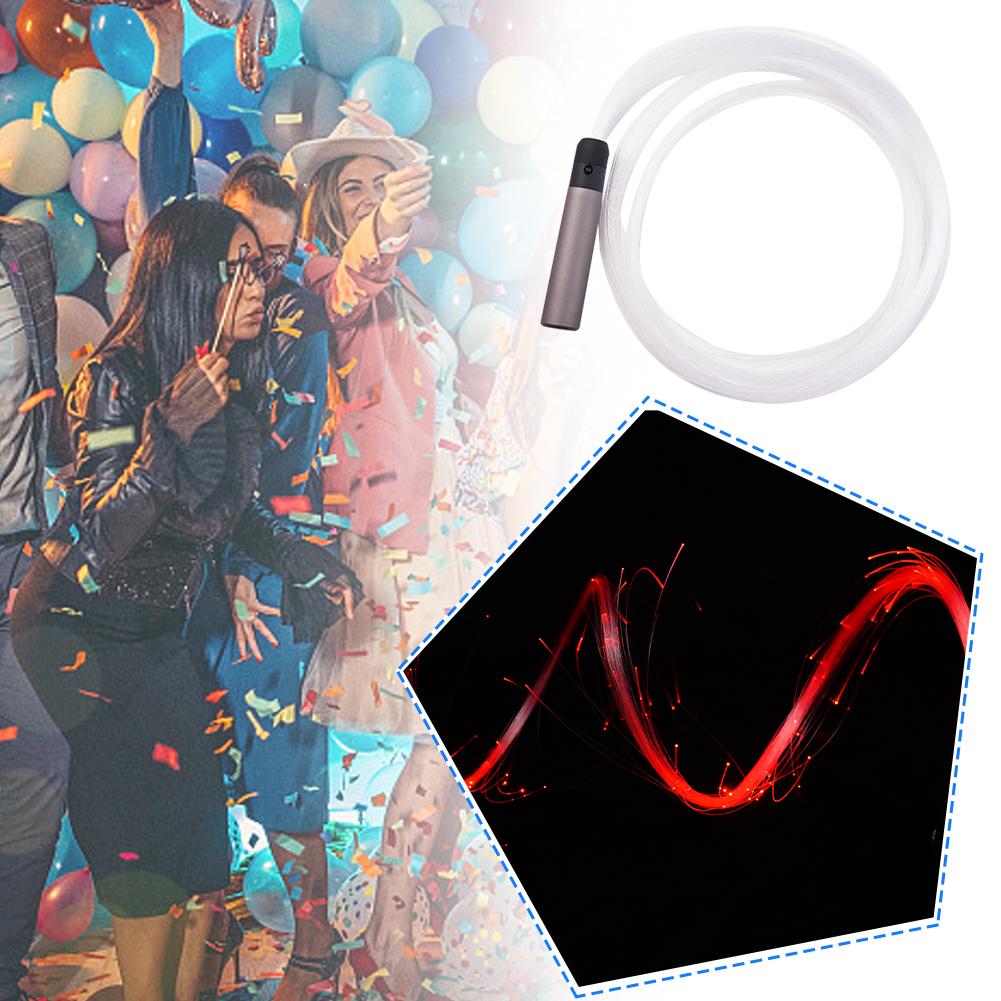 Disco Dance Whip Party Led Fiber Optic Dancing Whips Rechargeable Glowing Whip Sparkle Flow Toy Light Up 360° Swivel Rave EDM