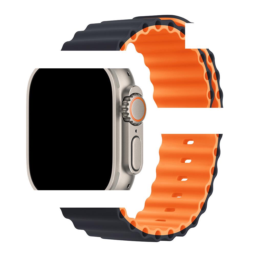 Anwendbares eisblaues Silikonarmband für Apple Watch Serie 1-10 (S10 Offizieller Stil)