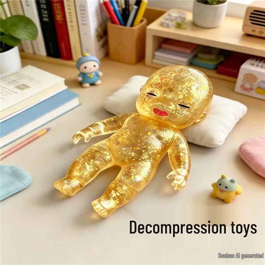 Crystal Decompression Doll: Natasha Squeeze Toy - Slow Rebound Black Figure